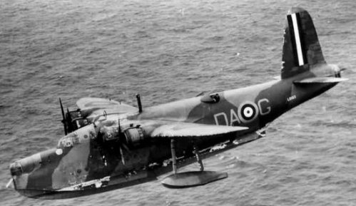 Sunderland Flying boat in wartime camoflague
